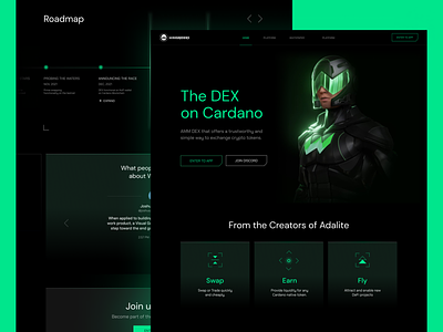 WingRiders Landing page bitcoin cardano crypto cryptocurrencies cyber defi design dex exchange future game header interface landing page space swap typography ui ux web3