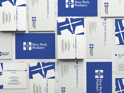 Deer Park Business Card blue brand branding business card clean corporate global modern name print print ready ready simple template unit white world