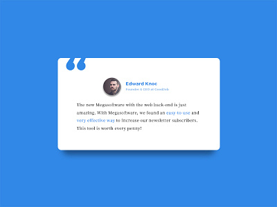 Testimonials – Day 39 #DailyUI