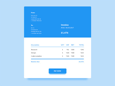 Invoice – Day 46 #DailyUI