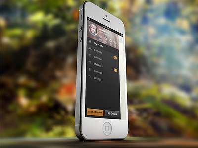 Menu Drawer Concept android clean concept design drawer experience ios iphone menu mobile panel sleek ui user