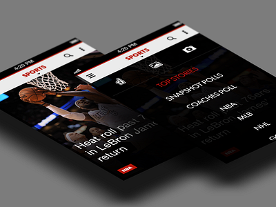 Sports Concept Design / Menu Overlay