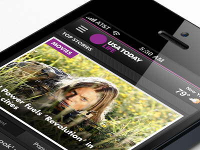 Revised iPhone 5 Concept Design 5 app apple article black color concept dark design dev experience facebook gradient images iphone list menu panel path purple shiny side today ui usa user ux view