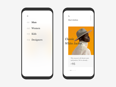 Fashion app concept app clean fashion minimal ui