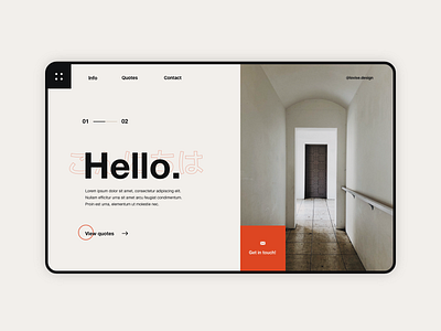 Hello. - Landing Page UI color color palette design japan japanese landing page landing page concept lovise.design minimal minimalist modern typography ui uidesign web web design webdesign