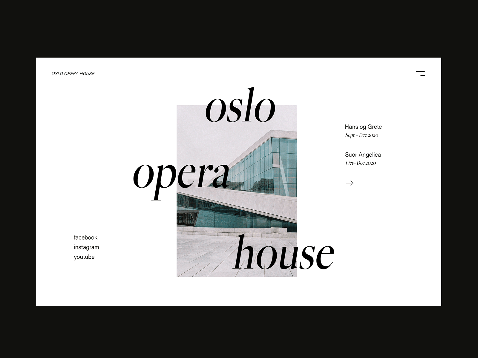 Oslo Opera House Landing Page