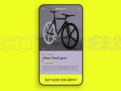 City Riders Bikeshop - Mobile UI Concept