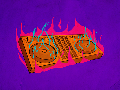CDJ on fire - illustration