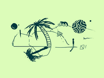 Lonely Beach - illustration animation beach concept digital illustration indie rock music