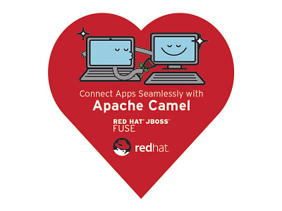 Red Hat JBoss Fuse Sticker adobe illustrator computers heart illustration love marketing red sticker tech technology