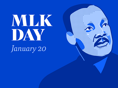 MLK day is almost here blue dots illustration martin luther king mlk portrait