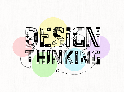 Design thinking title design thinking hand made illustration lettering letters