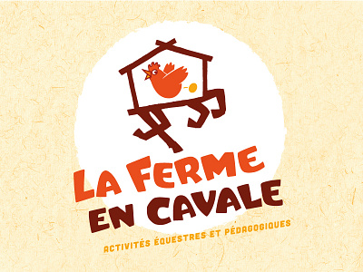 Logotype complet "La ferme en cavale" brand identity chicken farm horse la ferme en cavale logo logotype