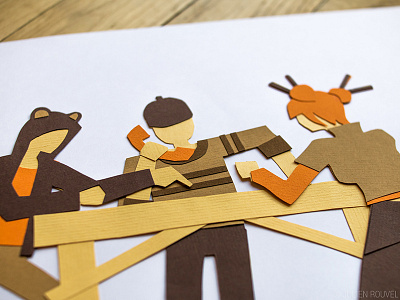 Illustration paper cuts for "Les Rencontre du maquis" 2/3