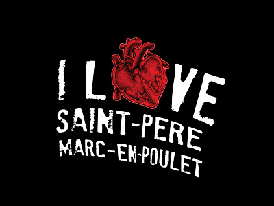 I love Saint-Pere Marc-en-Poulet cœur hearth i love illustration love