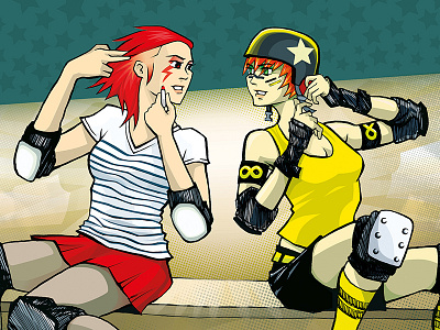 Illustration for roller derby poster illustration roller derby