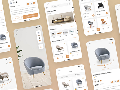 Home AR App app ar app design furnitureapp ui ux