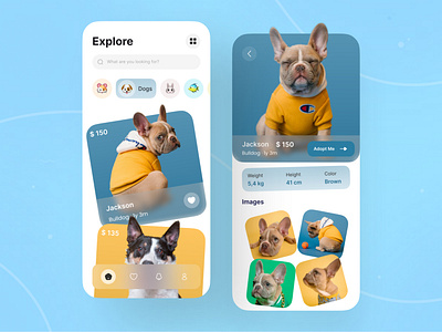 Pet Adoption App adopt adoption app app design design figma design graphic design inspiration ios ios app minimal minimalism minimalistic pet adoption pet care pets petshop ui uiux