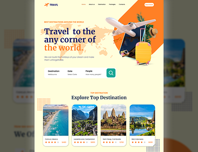 Travel Agency | Webpage UI Design app branding design graphic design illustration logo typography ui ux vector