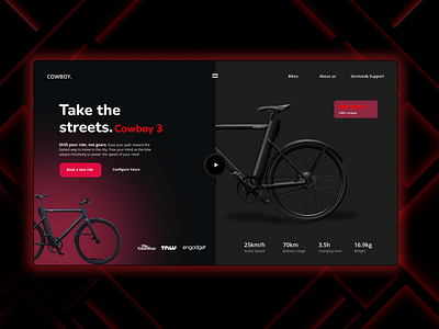 E-Bike Landing Page UI Design app branding design graphic design illustration logo typography ui ux vector