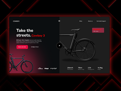 E-Bike Landing Page UI Design