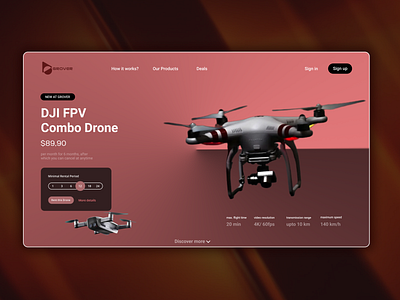 Grover Drones Landing Page UI Design app branding design graphic design illustration logo typography ui ux vector