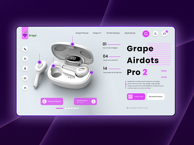 Wireless Earphone Landing Page | UI Design