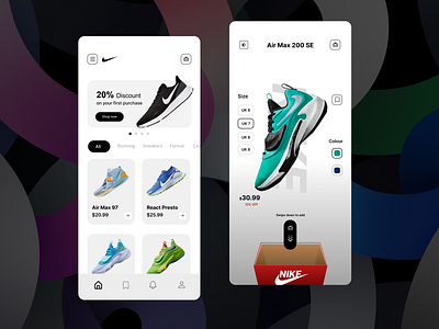 Nike App | UI Concept Design app branding design graphic design illustration logo typography ui ux vector