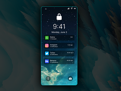 Locked Screen | Notifications | UI Design