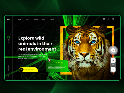 Wild Animal Exploration | Landing Page | UI Design app branding design graphic design illustration logo typography ui ux vector