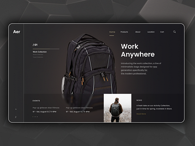 Backpack Website | UI Design