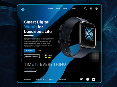 Smart Watch Landing Page | UI Design app branding design graphic design illustration logo typography ui ux vector