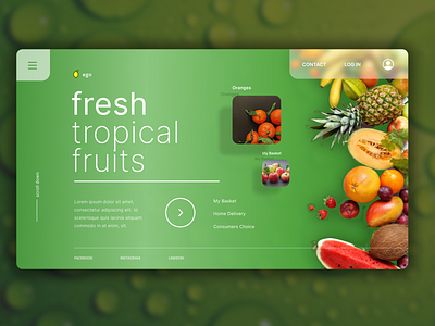 Fresh Fruits Shop Website | Landing Page | UI Design app branding design graphic design illustration logo typography ui ux vector