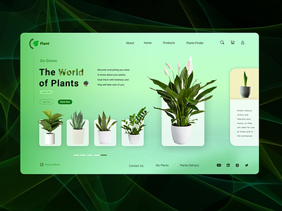 Plant Website UI Design app branding design graphic design illustration logo typography ui ux vector