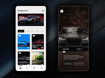 Car Rental App Concept | UI Design