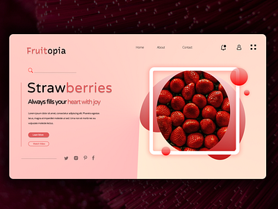 Strawberry Fruit Website | UI Design app branding design graphic design illustration logo typography ui ux vector