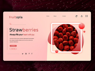 Strawberry Fruit Website | UI Design