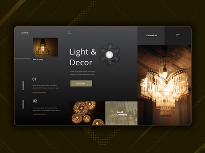 Lights& Decor Website UI Design app branding dark theme design graphic design illustration ui ux website