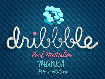 Dribbble Invite 3d animation debut dribbble first gif invite lettering logo loop shot vray