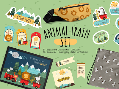 Animal Train Designs mountain