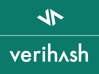 Verihash branding design flat geometric logo logotype typography vector