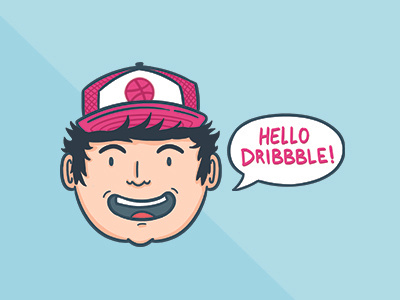 Hello Dribbble! cartoon debut hello illustration