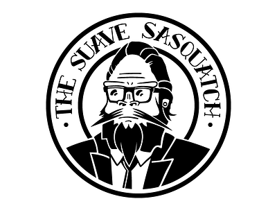 The Suave Sasquatch badge beard drawing fancy hairy illustration logo mustache personal sasquatch suave suit