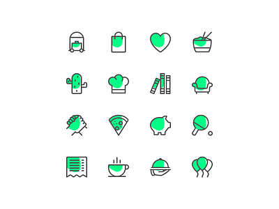 Temper icons branding design green hospitality icon design icon set icons icons pack icons set retail temper volunteer