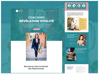 Refonte de La Page Coaching Révélation Vitalité | Kost Digital bien être formation en ligne kost digital landing page landing page de produit nutrition sante tunnel de vente ui design web design