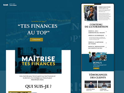 Landing Page Formation sur les finances personnelles  | Kost