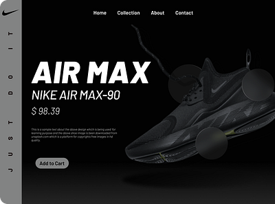 Nike Air Max-90 Webpage Design 3d branding design figma graphic graphic design illustration logo ui vector