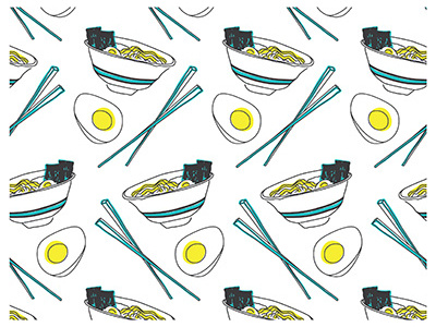 Ramen Pattern egg illustration pattern ramen