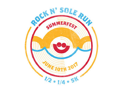 Rock 'N Sole Run Tshirt Concept | Hoan Bridge 5k marathon milwaukee wisconsin smile summerfest tshirt design