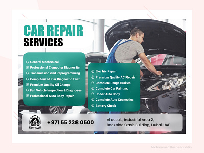 Car Repair Service Poster Design!! graphic design illustrator photoshop poster design social media design social promotion